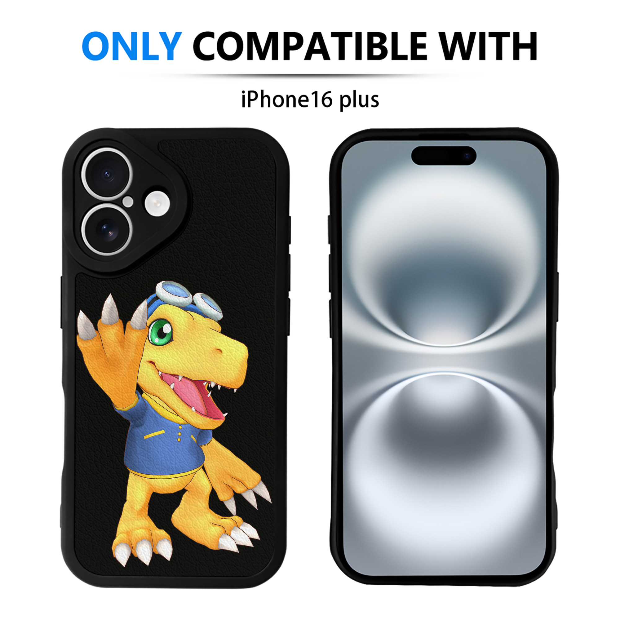 （画像用） Digimon デジタルモンスター/デジモン 【iPhone 16シリーズ対応】シリコンスマホケース（レザー調） 材質：シリコン